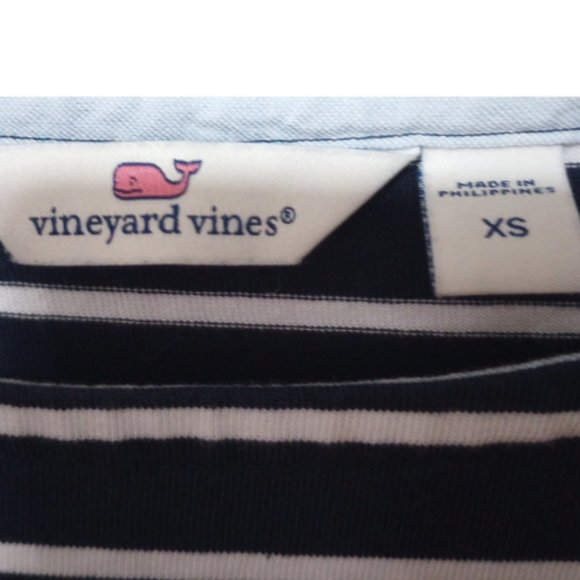 Vineyard Vines Striped Navy Blue White 3/4 Sleeve Tunic Sweater Size XS - Picture 2 of 3